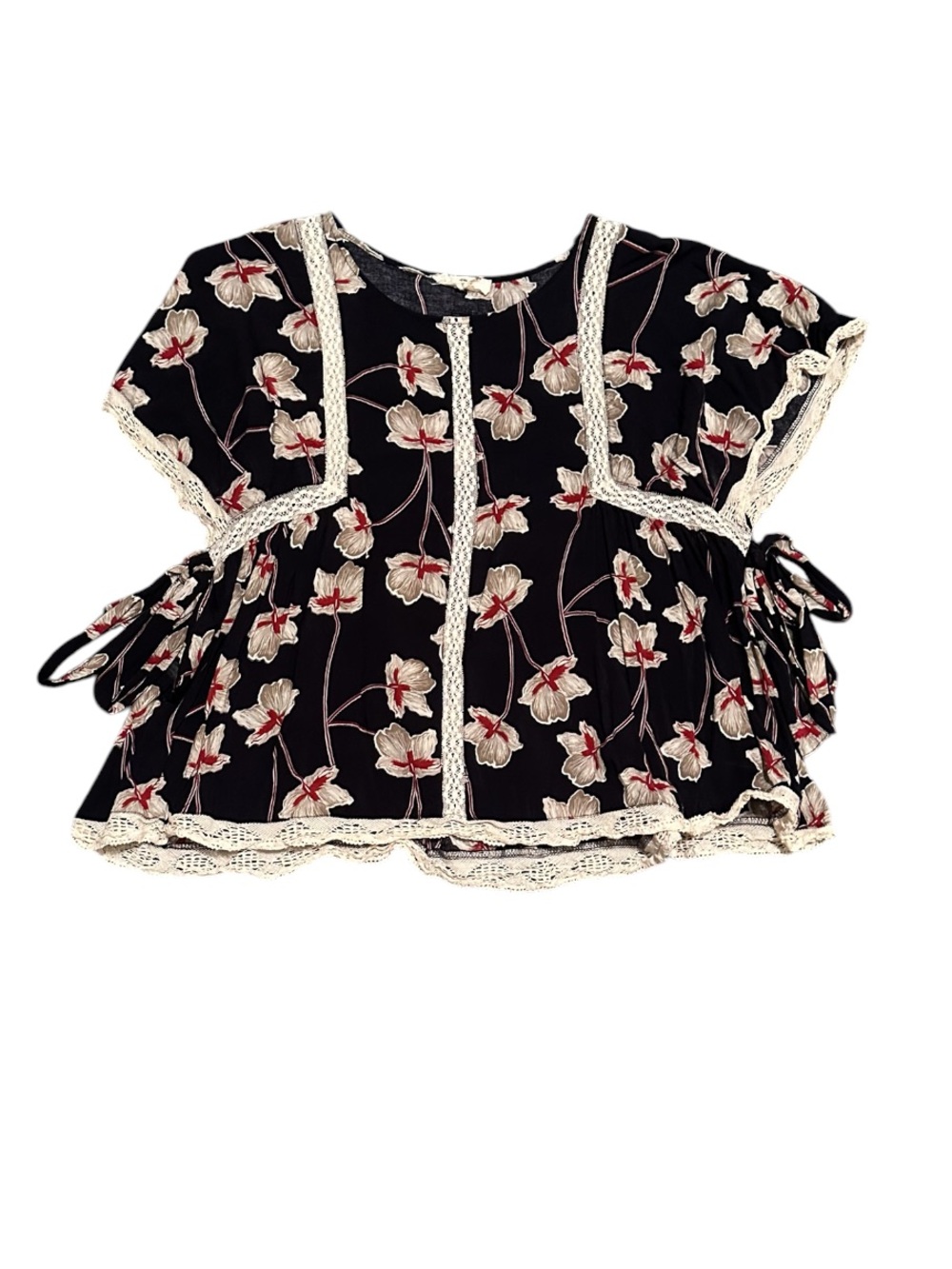 Entro Floral Tye Side Blouse